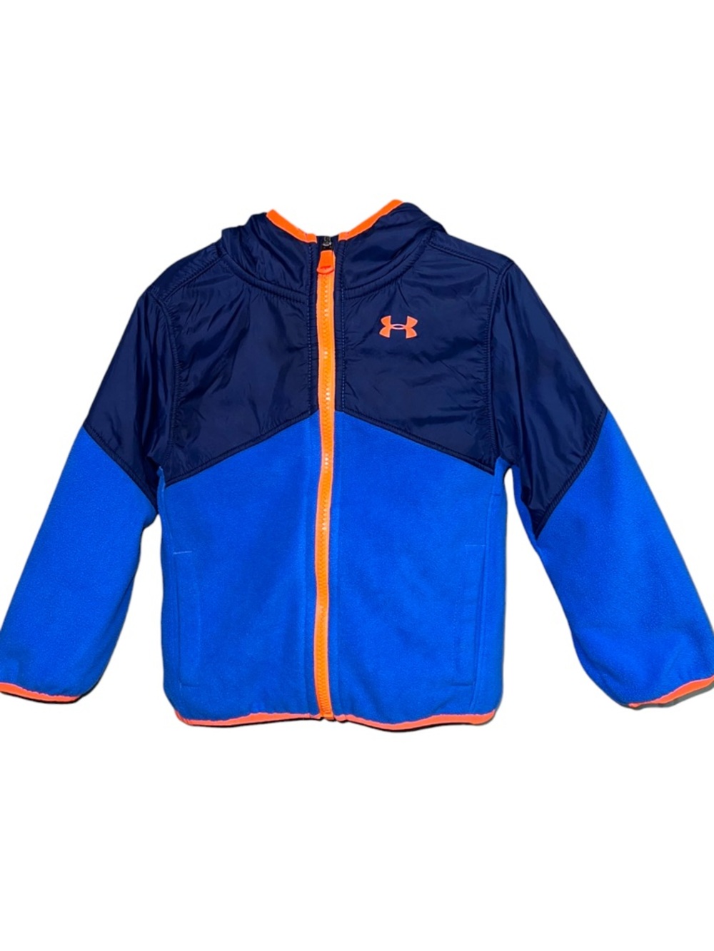 24m Under Armour Royal Blue, Navy & Orange Zip Hooded Jacket